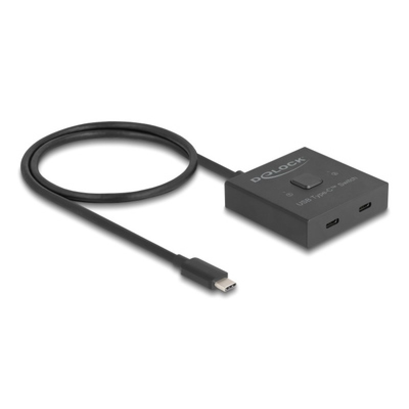 DELOCK DELOCK USB-C switch 18911, 2 σε 1 bidirectional, 10Gbps, 8K, 100W, μαύρο