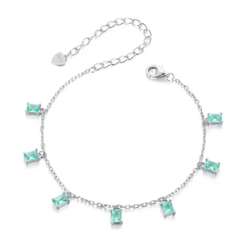 BAMOER BAMOER βραχιόλι BSB168 με διάφανα κρύσταλλα, ασήμι 925, ασημί/βεραμάν