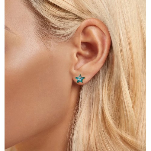 BAMOER BAMOER σκουλαρίκια καρφωτά SCE1747 σε σχήμα κοχύλι, ασήμι 925, βεραμάν