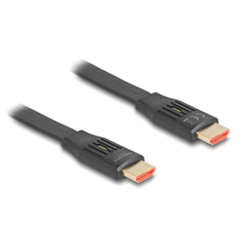 DELOCK DELOCK καλώδιο HDMI 81002, flat, 8K/60Hz, 48 Gbps, eARC, HDR, 2m, μαύρο