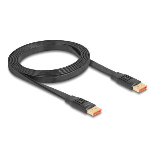 DELOCK DELOCK καλώδιο DisplayPort 81006, flat, 8K/60Hz 32.4 Gbps HDR, 2m, μαύρο