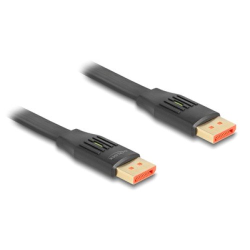 DELOCK DELOCK καλώδιο DisplayPort 81006, flat, 8K/60Hz 32.4 Gbps HDR, 2m, μαύρο