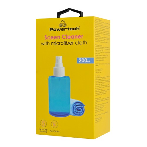 Powertech POWERTECH σπρέι καθαρισμού οθόνης PT-1312 με πανί μικροϊνών, 200ml