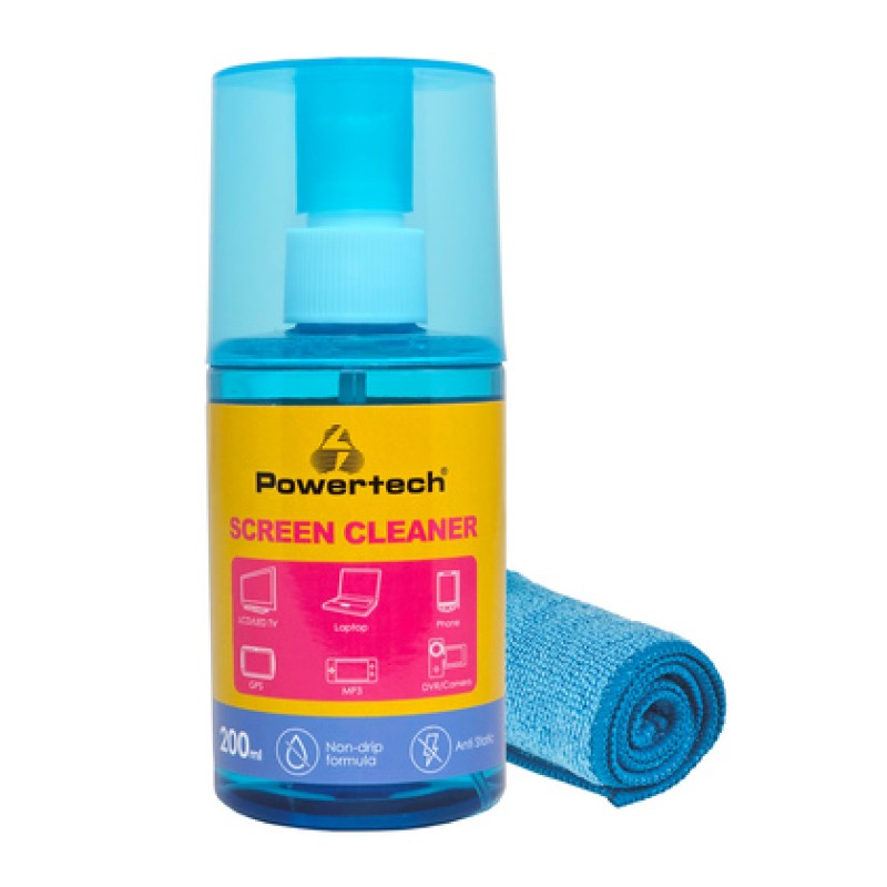 Powertech POWERTECH σπρέι καθαρισμού οθόνης PT-1312 με πανί μικροϊνών, 200ml