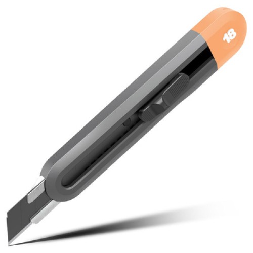 DELI DELI κοπίδι HT4018C με αυτόματο κλείδωμα, πλαστικό, 18mm, γκρι