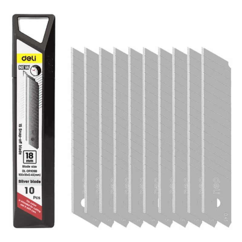 DELI DELI ανταλλακτικές λεπίδες DL-DPJ09B για κοπίδι, 18mm, 10τμχ