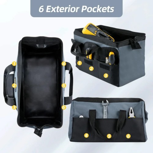 DELI DELI τσάντα εργαλείων χειρός DL430018, υφασμάτινη, 40x20x27cm, γκρι