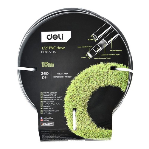 DELI DELI λάστιχο ποτίσματος DL8072-15, 360psi, 1/2