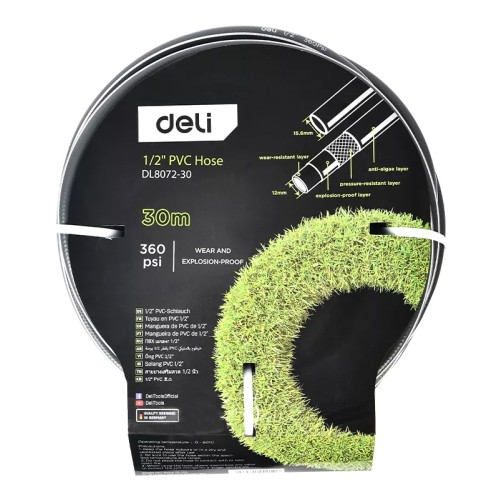 DELI DELI λάστιχο ποτίσματος DL8072-30, 360psi, 1/2