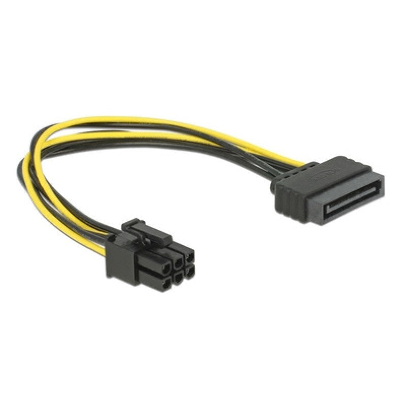 DELOCK DELOCK καλώδιο τροφοδοσίας SATA 15-pin σε 6-pin PCI Express 82924, 20cm