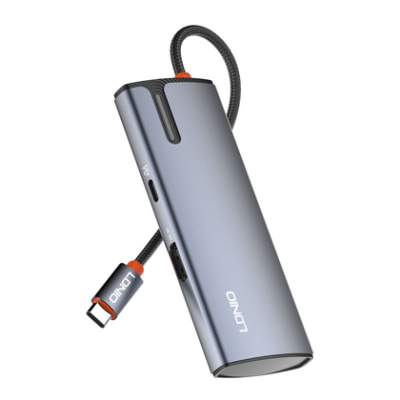 LDNIO LDNIO docking station DS-15H, 5 θυρών, USB-C σύνδεση, 4K, 100W PD, γκρι