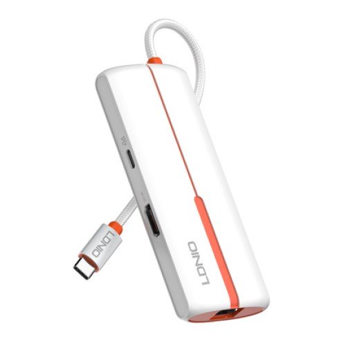 LDNIO LDNIO docking station DS-26H, 6 θυρών, USB-C σύνδεση, 4K, 100W PD, λευκό