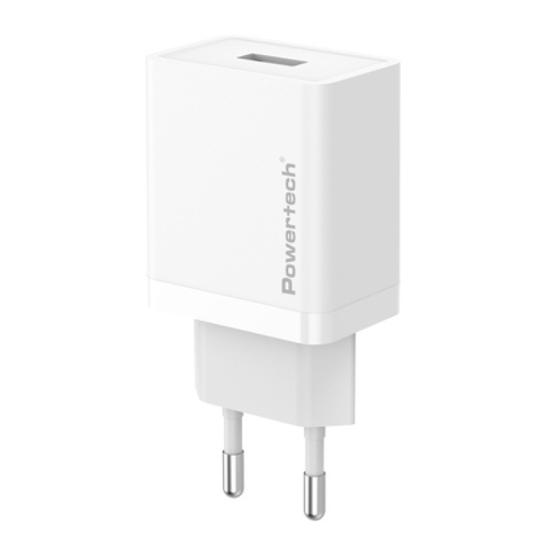 Powertech POWERTECH φορτιστής τοίχου PT-1320, USB, 12W, λευκός
