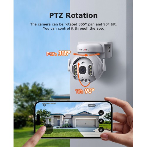 Sectec SECTEC smart κάμερα ST-515C-3MTY, 3MP, WiFi, SD, PTZ, IP65