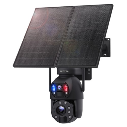 Sectec SECTEC smart ηλιακή κάμερα ST-598-6M-4G-20W-EU, 3MP dual lens, 20x zoom, 4G, SD, PTZ