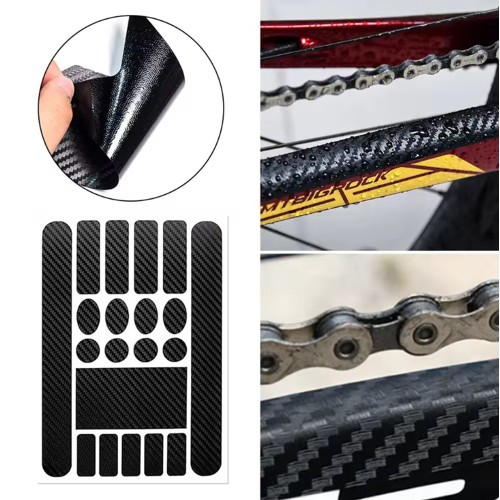 UNBRANDED Προστατευτικά αυτοκόλλητα σκελετού ποδηλάτου RW39, μαύρα, 20τμχ