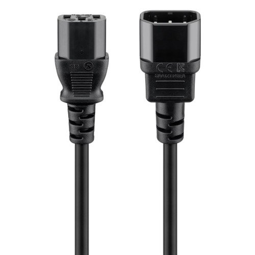 GOOBAY GOOBAY καλώδιο προέκτασης τροφοδοσίας 95124, 0.75mm², 0.5m, μαύρο