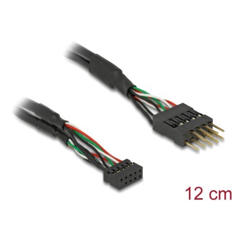DELOCK DELOCK καλώδιο USB 2.0 10-pin 2mm σε 2.54mm 41977, 480 Mbps, 12cm