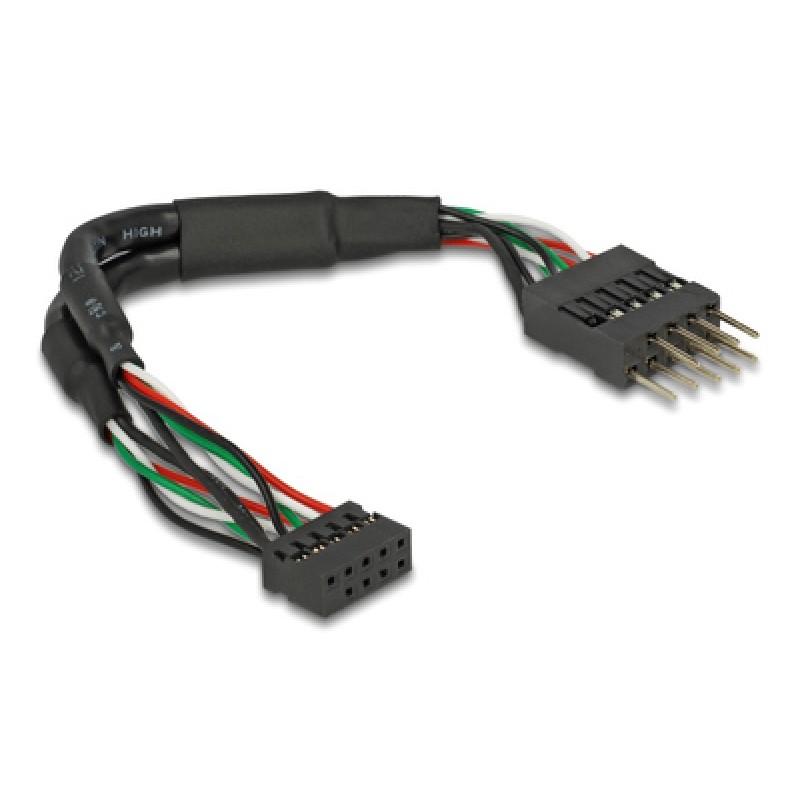 DELOCK DELOCK καλώδιο USB 2.0 10-pin 2mm σε 2.54mm 41977, 480 Mbps, 12cm