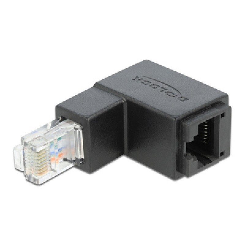 DELOCK DELOCK αντάπτορας RJ45 86423, CAT 6 UTP, γωνιακός 90°, μαύρος