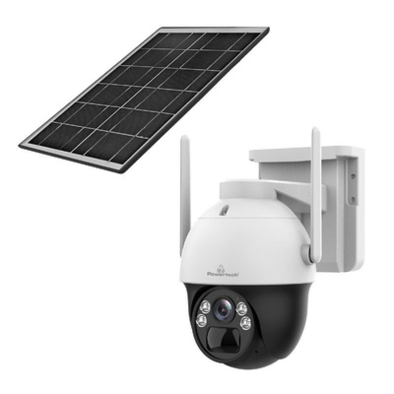 Powertech POWERTECH smart ηλιακή κάμερα PT-1341, 4MP, WiFi, PTZ, SD, IP66
