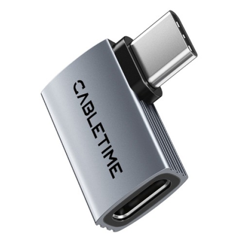 CABLETIME CABLETIME αντάπτορας USB-C CT-OTG41-AG, γωνιακός, USB4, 240W, 40Gbps, 8K, γκρι