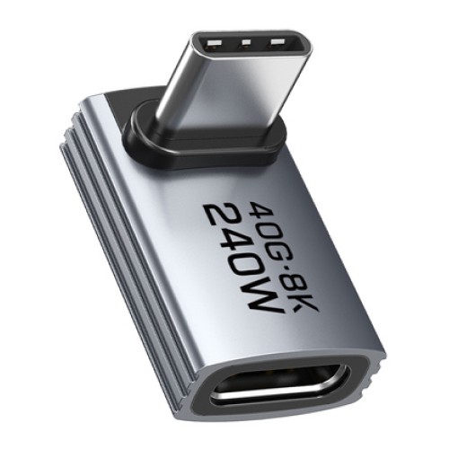 CABLETIME CABLETIME αντάπτορας USB-C CT-OTG42-AG, γωνιακός, USB4, 240W, 40Gbps, 8K, γκρι