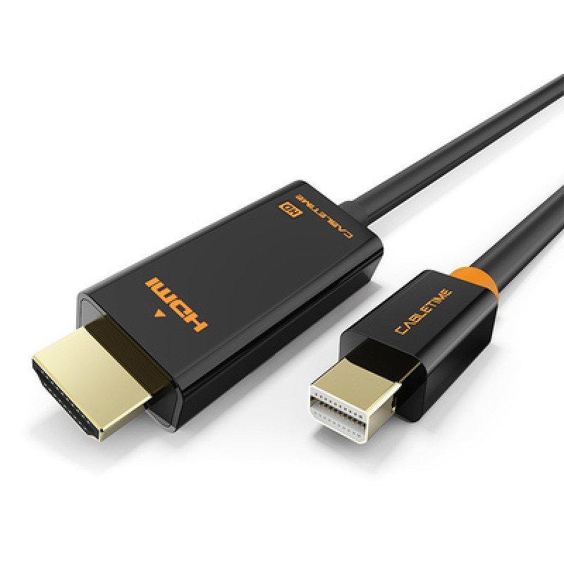 CABLETIME CABLETIME καλώδιο mini DisplayPort σε HDMI CT-AV588-03G, 1080p/60Hz, 1.8m, μαύρο