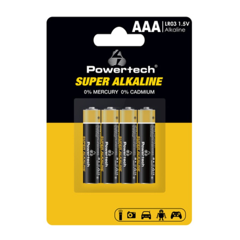 Powertech POWERTECH αλκαλικές μπαταρίες Super Alkaline PT-1213, AAA, 1.5V, 4τμχ