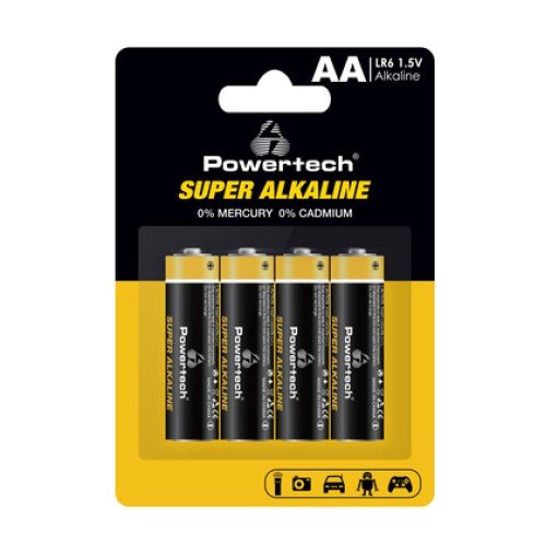Powertech POWERTECH αλκαλικές μπαταρίες Super Alkaline PT-1214, AA, 1.5V, 4τμχ