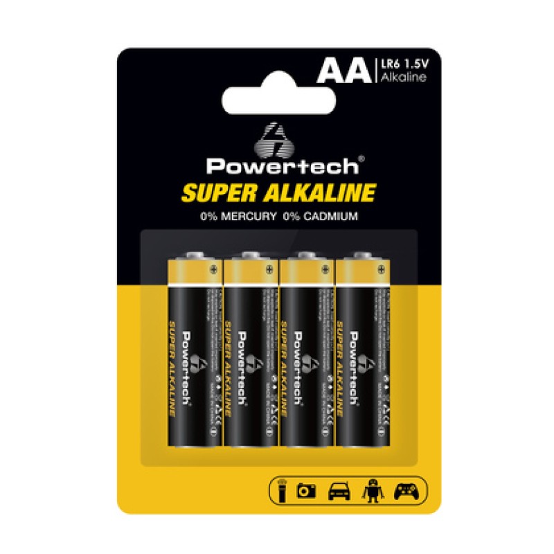 Powertech POWERTECH αλκαλικές μπαταρίες Super Alkaline PT-1214, AA, 1.5V, 4τμχ