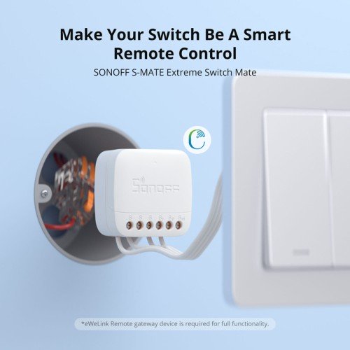 SONOFF SONOFF smart διακόπτης S-MATE2, 3 κανάλια, μπαταρίας, λευκός
