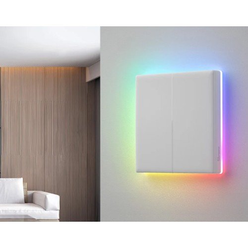 SONOFF SONOFF smart διακόπτης T5-2C-86 με LED φωτισμό, διπλός, Wi-Fi, λευκός