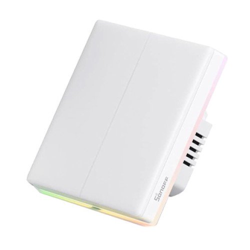 SONOFF SONOFF smart διακόπτης T5-2C-86 με LED φωτισμό, διπλός, Wi-Fi, λευκός