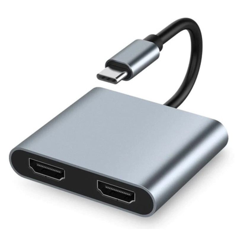 Powertech POWERTECH docking station PTH-113, 4 θυρών, USB-C, 4K, 100W, γκρι