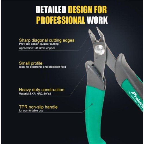 PROSKIT PROSKIT πλαγιοκόφτης PM-101D με αντιολισθητικές λαβές, max Φ1.3mm, 135mm