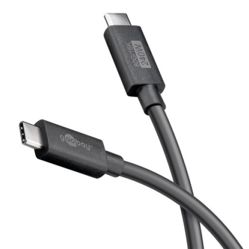 GOOBAY GOOBAY καλώδιο USB-C 74376, USB4, 240W, 80Gbps, 16K/60Hz, 1.2m, μαύρο