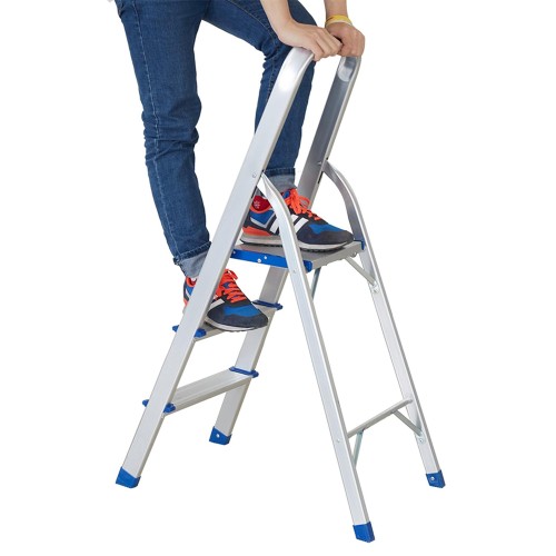 HOME USE HOME USE σκάλα αλουμινίου HUH-0201 με 2+1 σκαλοπάτια, EN 131, 117.5cm