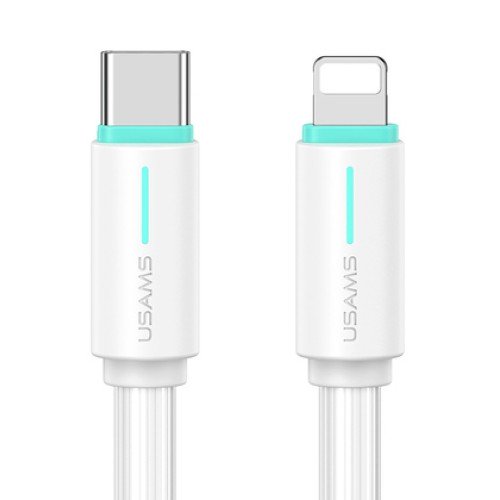 USAMS USAMS καλώδιο Lightning σε USB-C US-SJ735, 30W, 480Mbps, 1m, λευκό