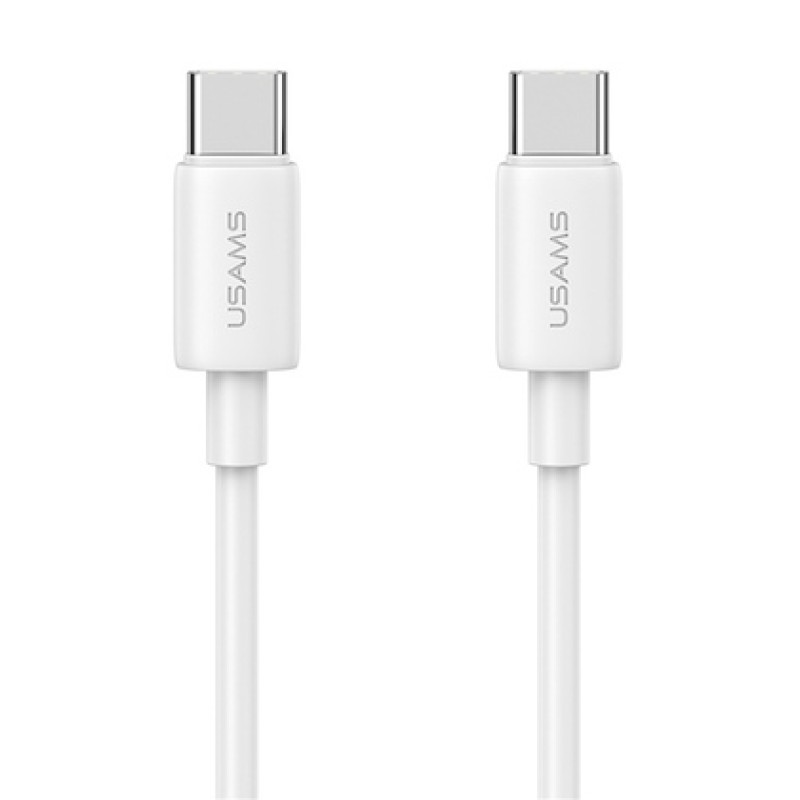 USAMS USAMS καλώδιο USB-C US-SJ711, 60W, 480Mbps, 1m, λευκό