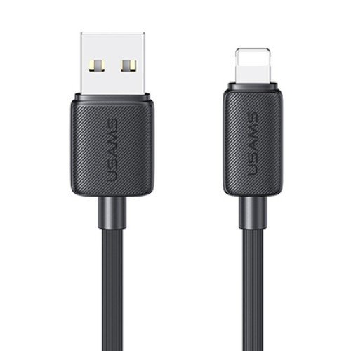 USAMS USAMS καλώδιο Lightning σε USB US-SJ689, 2.4A, 480Mbps, 1m, μαύρο