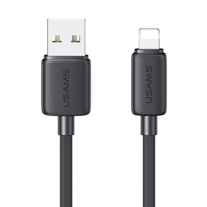 USAMS USAMS καλώδιο Lightning σε USB US-SJ689, 2.4A, 480Mbps, 1m, μαύρο