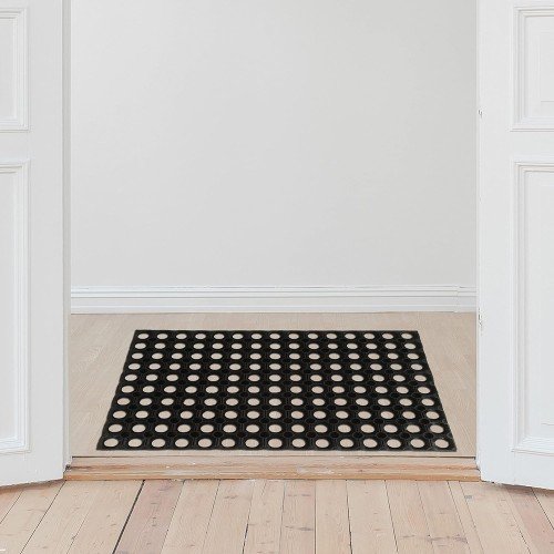 HOME USE HOME USE πατάκι εισόδου HUH-0209, αντιολισθητικό, καουτσούκ, 60x40cm, 16mm πάχος, μαύρο