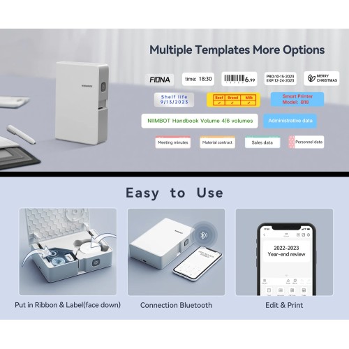 NIIMBOT NIIMBOT smart θερμικός εκτυπωτής ετικετών B18, 203dpi, Bluetooth, λευκός