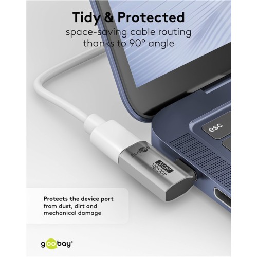 GOOBAY GOOBAY αντάπτορας USB-C 74441, γωνιακός 90°, USB4, 240W, 40Gbps, 8K, γκρι