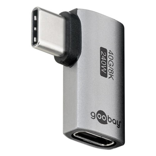 GOOBAY GOOBAY αντάπτορας USB-C 74441, γωνιακός 90°, USB4, 240W, 40Gbps, 8K, γκρι
