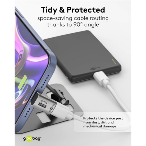 GOOBAY GOOBAY αντάπτορας USB-C 74442, γωνιακός 90°, USB4, 240W, 40Gbps, 8K, γκρι