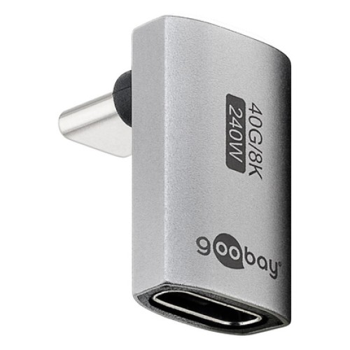 GOOBAY GOOBAY αντάπτορας USB-C 74442, γωνιακός 90°, USB4, 240W, 40Gbps, 8K, γκρι