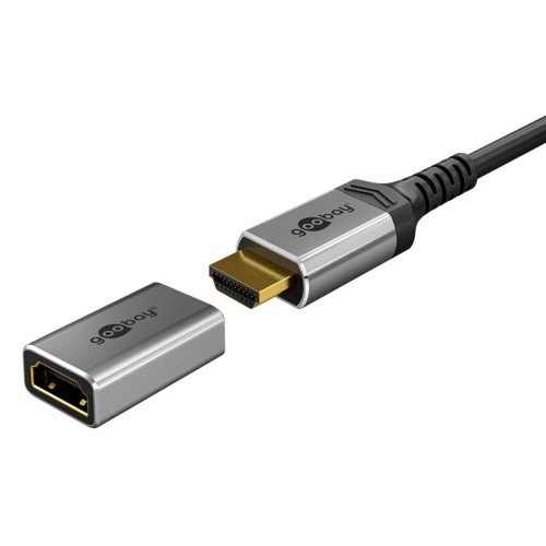 GOOBAY GOOBAY αντάπτορας HDMI 72008, Ethernet, 8K/60Hz, 4K/120Hz, 48 Gbps, γκρι