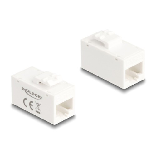 DELOCK DELOCK Keystone module RJ45 90639, θηλυκό σε θηλυκό, Cat 6A UTP, λευκό